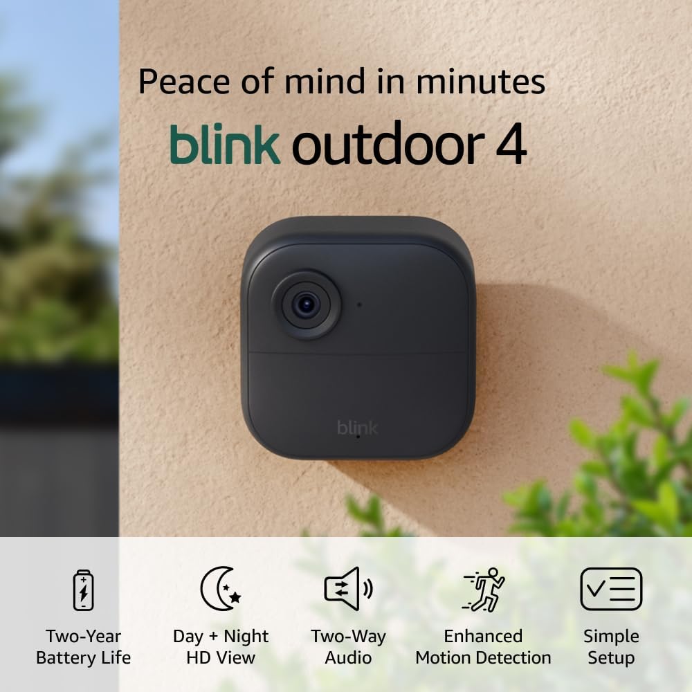 Blink Outdoor 4 (newest model) wireless smart security camera (2yr battery)