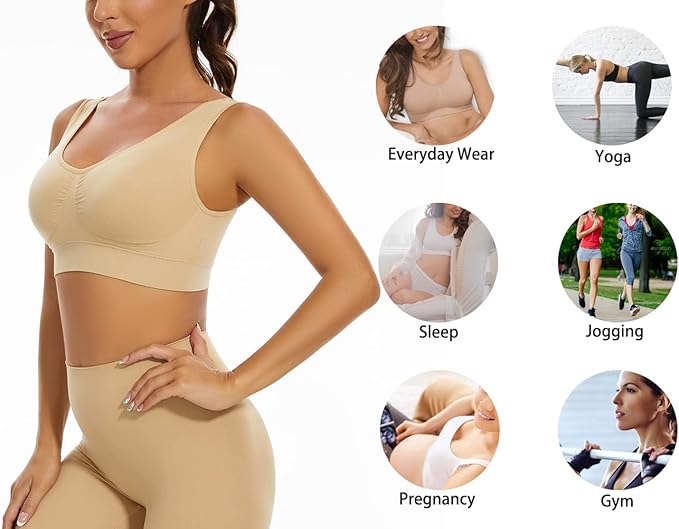 Lemef 3-Pack Seamless Sports Bra