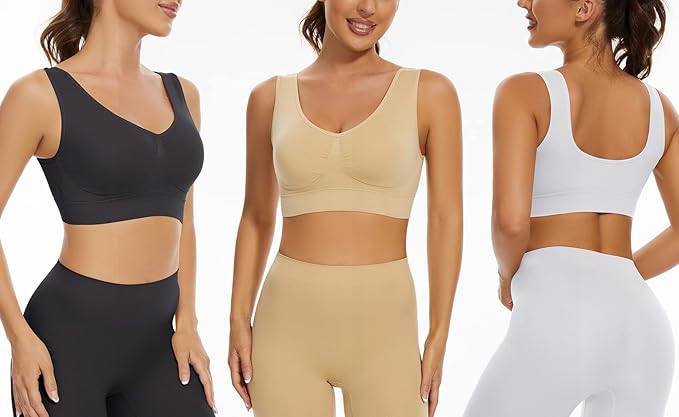 Lemef 3-Pack Seamless Sports Bra