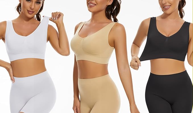 Lemef 3-Pack Seamless Sports Bra