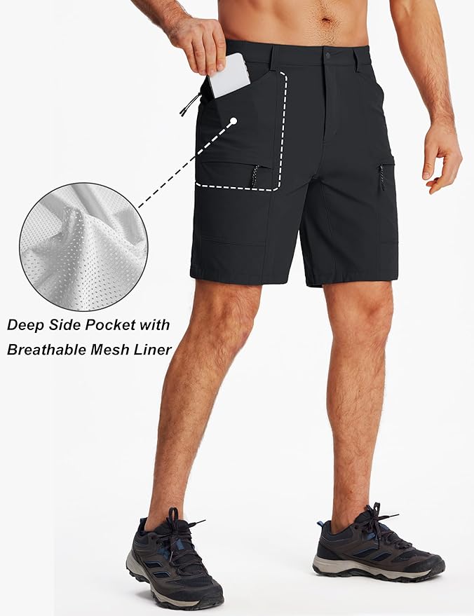 TACVASEN Men's Hiking Shorts with 5 Pockets Lightweight